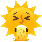 kotzendes Gesicht + Sonne mit Gesicht