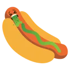 kotzendes Gesicht + Hotdog