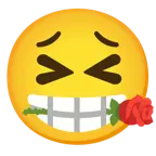 kotzendes Gesicht + Rose