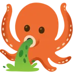 kotzendes Gesicht + Oktopus