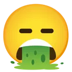 kotzendes Gesicht + ausdrucksloses Gesicht