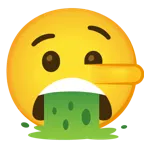 kotzendes Gesicht + lügendes Gesicht