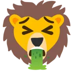 kotzendes Gesicht + Löwe