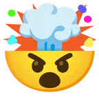 eksplodująca głowa + zagniewana twarz