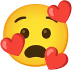 وجه مبتسم مع ثلاثة قلوب + وجه مكروب
