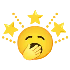 cara de bostezo + estrella brillante