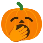 cara de bostezo + calabaza de Halloween