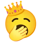 yawning face + crown