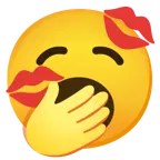 cara de bostezo + marca de beso