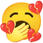 cara de bostezo + corazón roto