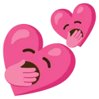 cara de bostezo + dos corazones