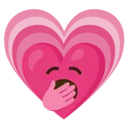 cara de bostezo + corazón creciente
