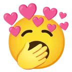 cara de bostezo + corazón con flecha