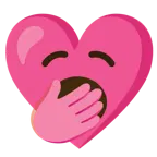 cara de bostezo + corazón con lazo
