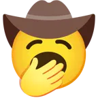 cara de bostezo + cara con sombrero de vaquero