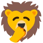 cara de bostezo + león