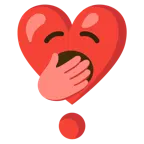 cara de bostezo + exclamación de corazón
