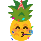 partide eğlenen yüz + ananas