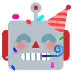partide eğlenen yüz + robot