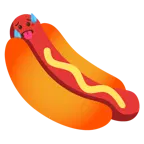 schwitzendes Gesicht + Hotdog