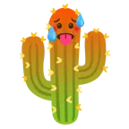 schwitzendes Gesicht + Kaktus