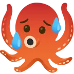 schwitzendes Gesicht + Oktopus