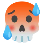 schwitzendes Gesicht + Totenkopf