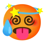schwitzendes Gesicht + schwindlig