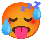 schwitzendes Gesicht + schlafendes Gesicht