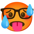 schwitzendes Gesicht + Strebergesicht