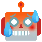 schwitzendes Gesicht + Roboter