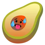 schwitzendes Gesicht + Avocado