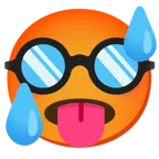 schwitzendes Gesicht + verkleidet