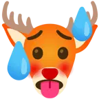 schwitzendes Gesicht + Hirsch