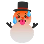 schwitzendes Gesicht + Schneemann ohne Schneeflocken
