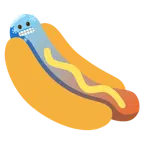 frierendes Gesicht + Hotdog
