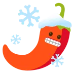 frierendes Gesicht + Peperoni