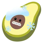 frierendes Gesicht + Avocado