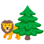 Löwe + Nadelbaum