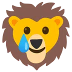 Löwe + lachendes Gesicht mit Träne