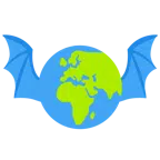 Fledermaus + Globus mit Europa und Afrika