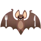 Fledermaus + Teller mit Messer und Gabel