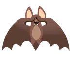 Fledermaus + sich die Augen zuhaltendes Affengesicht