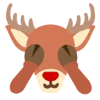 Hirsch + sich die Augen zuhaltendes Affengesicht