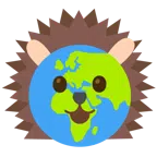 Igel + Globus mit Europa und Afrika