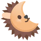 Igel + Mondsichel mit Gesicht rechts