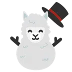 Lama + Schneemann ohne Schneeflocken