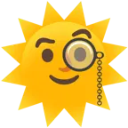 face with monocle + sun with face