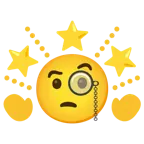 face with monocle + glowing star