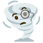 face with monocle + tornado